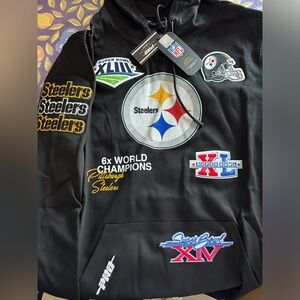NWT Pro Standard Lux Unisex Pittsburgh Steelers Chamionship Hoodie 2XL